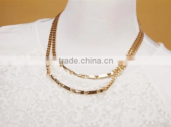 Fashion Double Layered Thin Gold Chain Necklace Simple Jewelry photo-2