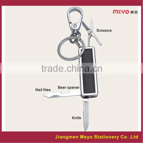 2015 Custom Made Alloy Keychain With Beer Opener,Scissors,Nail Files,Nife For Bank Gift photo-2