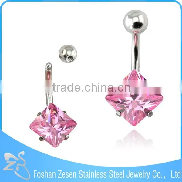 2016 New Arrival Surgical Steel Heart Zircon Hypoallergenic Clip on Belly Button Rings photo-3