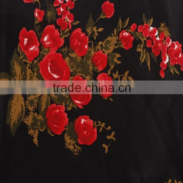 100 Cotton Fabric Printed Red Roses Design Fabric Textile for Shirt photo-3