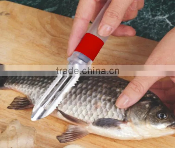ABS+S/S 19*3 Kitchen Tools Multifunctional Fruit&vegetable Peeler/stainless Steel Fish Scale Scraper photo-2