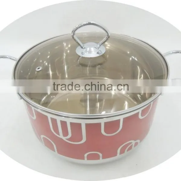 Decal Finished Exterior Pot Stainless Steel Pot With Wire Handle photo-2