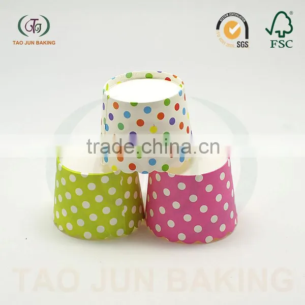 Disposable Food Grade Muffin Cups for Cake Dots Printed photo-3