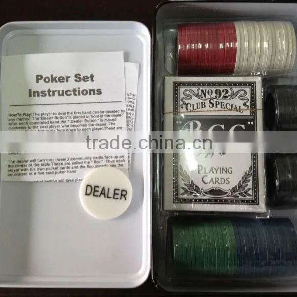Poker Chips in Inside White Tin Box/ NO Window photo-3