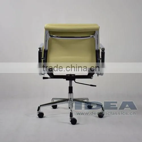 Replica Charles and Ray Low Back Soft Pad Desk Chair EA217 - Cream White Color Genuine Leather photo-5