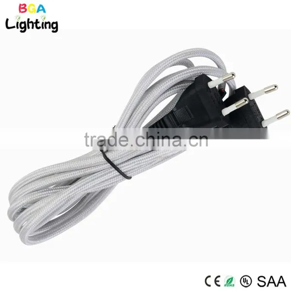 Cotton Braided Wire With Black On/off Switch and AC EU Plug for Pendant Light Quality Choice photo-3
