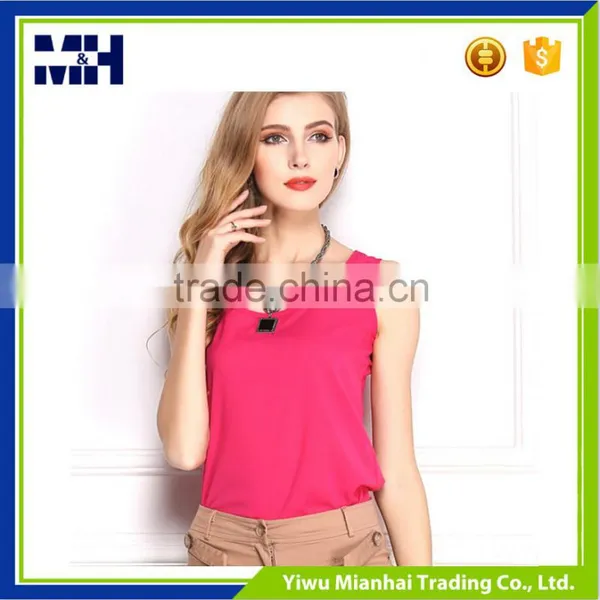 Candy Color Fashion Sleeveless Chiffon Shirt Latest Shirt Designs For Women