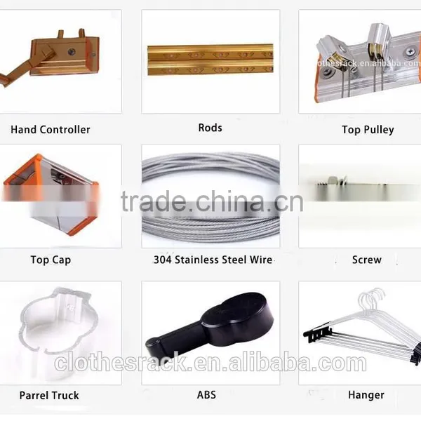 Hand Control Metal Hanging Clothes Rack, Wall Mounted Clothes Hanger Rack Aiyi AY-9304 photo-4