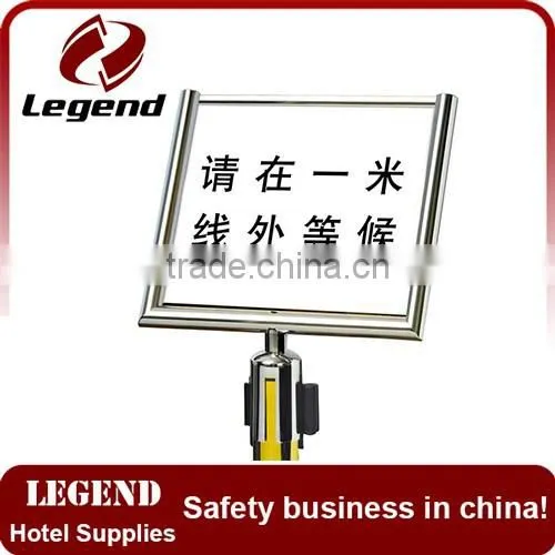 Black Powder Coating Bank Queue Control Barrier With Sign Holder photo-5