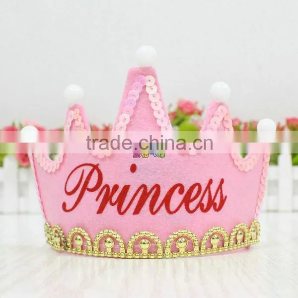 LED Light Party Birthday Glow Flash King Princess King Headband Hat photo-3