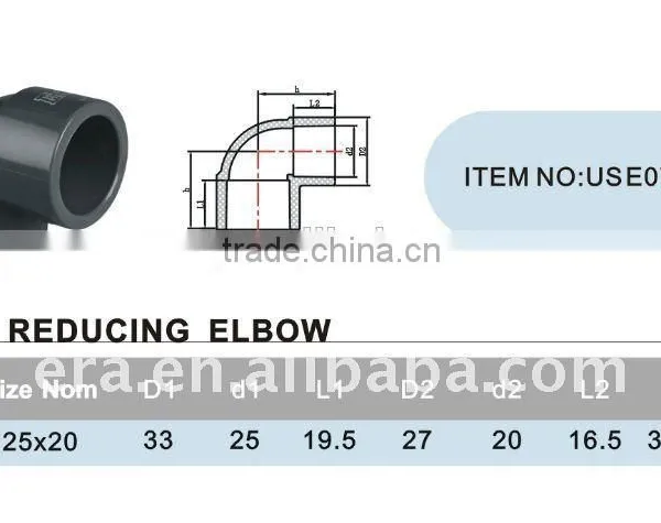 PVC Pressure Pipe Fitting Reducing Elbow for Drinking Water Supply DIN8063 PN16 photo-2