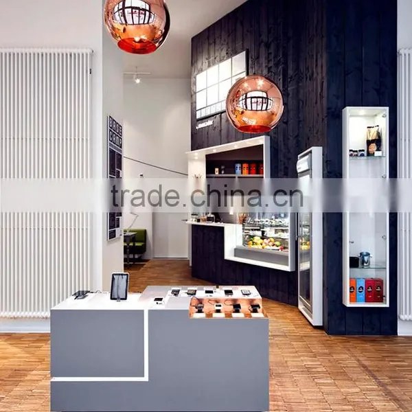 Guangzhou Facotry Provide Simple Wood Mobile Shop Counter Design photo-2