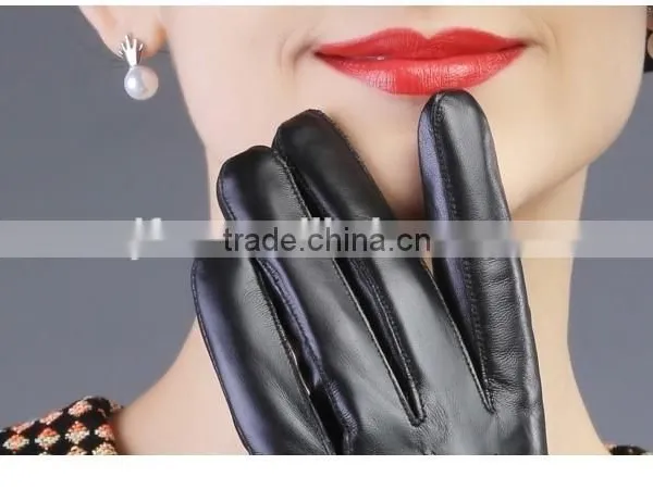 Women Girls Winter Plush Raccoon Fur Leather Mitten Gloves Warm Driving Gift photo-5