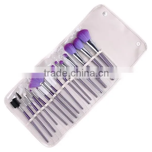 Hot!!100% High Quality 16 Pcs Professional Purple Makeup Brushes Set Tool Make Up Wood Tools Case Cosmetic Brush photo-6