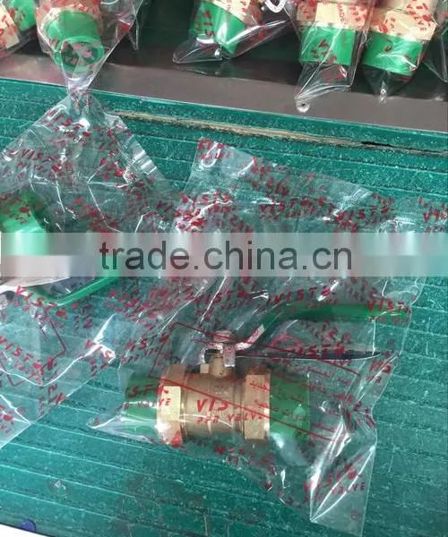Middle-weight Full Flow Double PPR Connection Flat Lever Ball Valve, Brass Plating photo-3