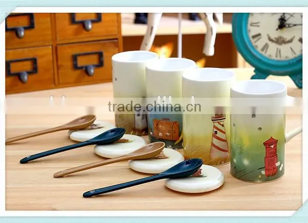 Ceramic Rustic Mug With Windmill Design Rustic Logo Mug photo-3