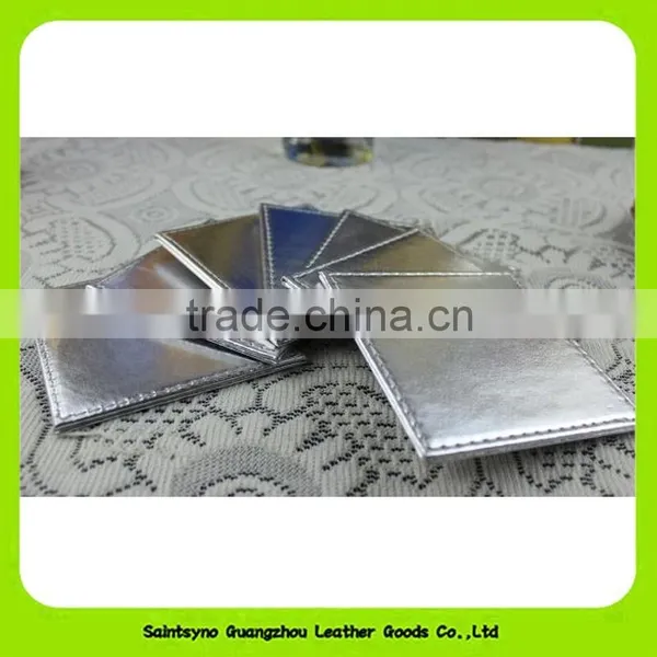 10*10cm Square Set of 8 PU Leather Coasters Cup Mats 16020 photo-4