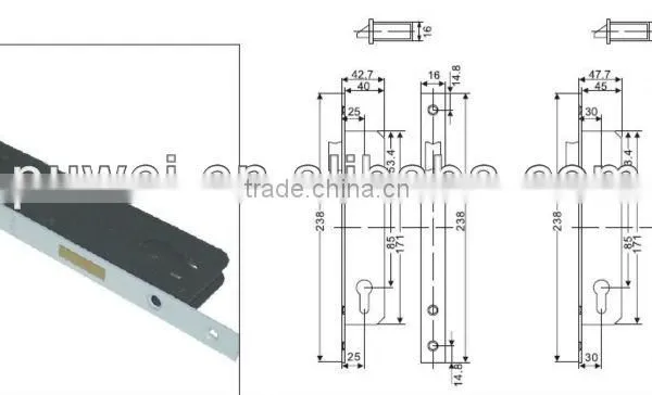 PVC Door Lock for PVC Profile or Aluminum Alloy Casement Door 9.02.10302 photo-6