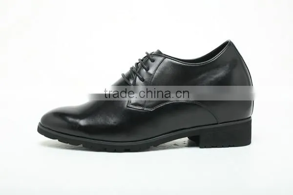 Black Genuine Leather Height Increasing Elevator Shoes for Men photo-2