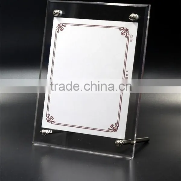 Made in China Clear Acrylic Frameless Picture Frame With Screw A4 photo-2
