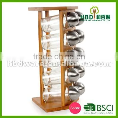 Spice Jar Set With Bamboo Rack Wholesale photo-2