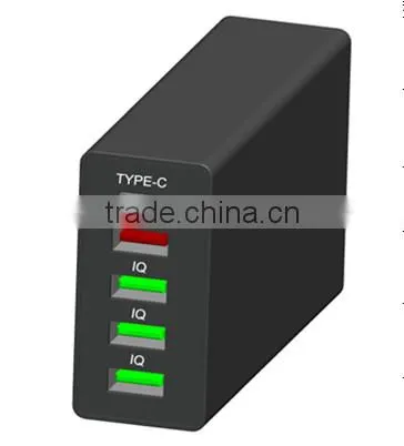 High Output 5V10A Multiple USB Charger 50W,retractable Charger 5 Port