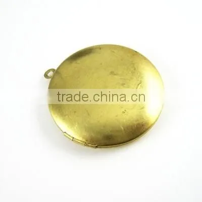 33MM Raw Copper Round Vintage Locket,photo Locket Setting for Vintage Necklace 1110002 photo-2