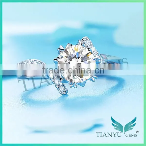 925 Sterling Sliver Ring Super White Moissanite Diamond Engagement Ring for Jewelry photo-3