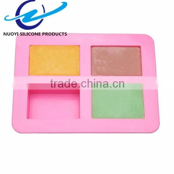4 Cavities Rectangular Soap Mould Silicone photo-4