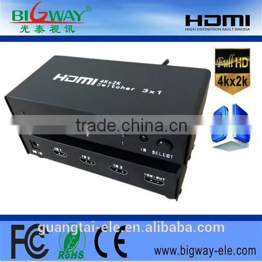 3X1 HDMI 1.4 Switcher Supports Resolution up to 2160P and 1080P photo-2