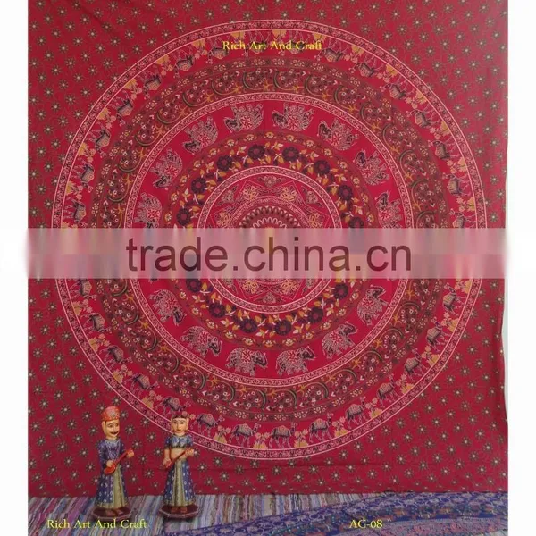 Indian Elephant Mandala Dorm Tapestry Hippie Wall Hanging Throw Cotton Bedspread Yoga Rajasthan Jaipur photo-2