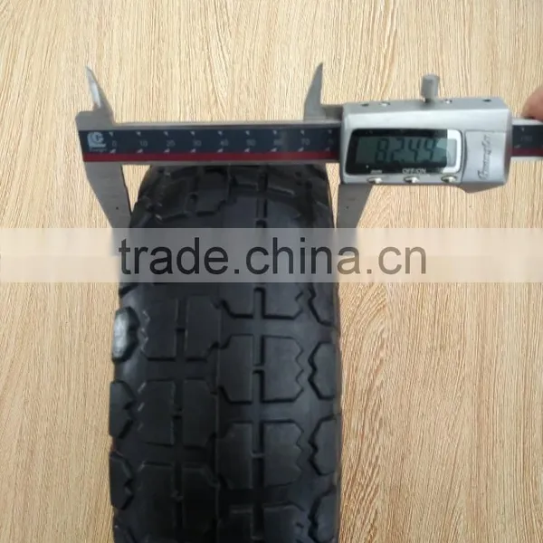 Hot Sale Durable Red Plastic Rim 10"x3.50-4 PU Wheel photo-4