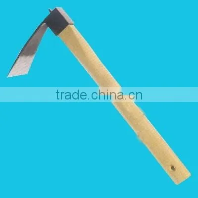 36cm Carbon Steel Fiberglass Handle Hoe With Wood Handle Garden Hoe Pick photo-6