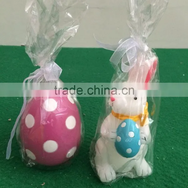 Set of Egg&rabbit Led Yellow Flicking Candles Easter Gift Candles Led Real Wax Candles for Easter Home Decorative Rabbit Candles photo-2