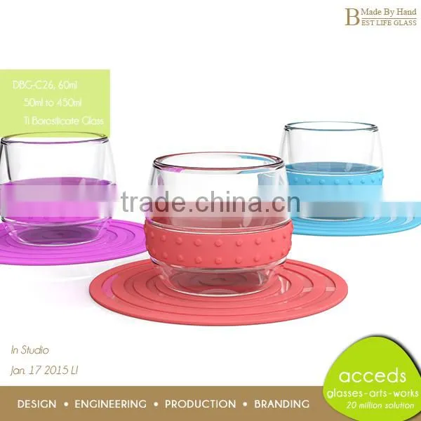 Made by Hand Ti-Borosilicate Unbreakable Dessert Couple Glass Cup photo-2