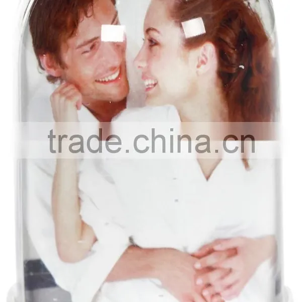 15cm Plastic Photo Frame Custom Acrylic Snow Globe With Picture Frame photo-3