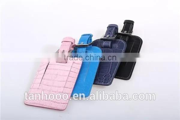 Customize PU Faux Leather Fashion Crocodile Skin Pattern Luggage Baggage Tag Handbag Tags photo-2