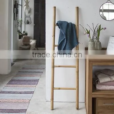 Bathroom Bamboo Ladder Tower Rack photo-4