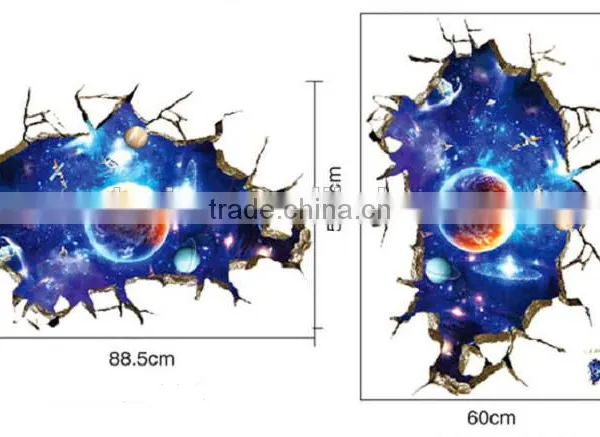 Space and Planets Design Adhesive 3D Wall Paper , Wall Sticker photo-2