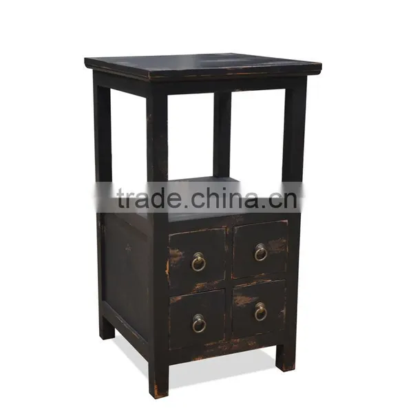 Nightstands Vintage Style 4 Drawers Mahogany Wood photo-4