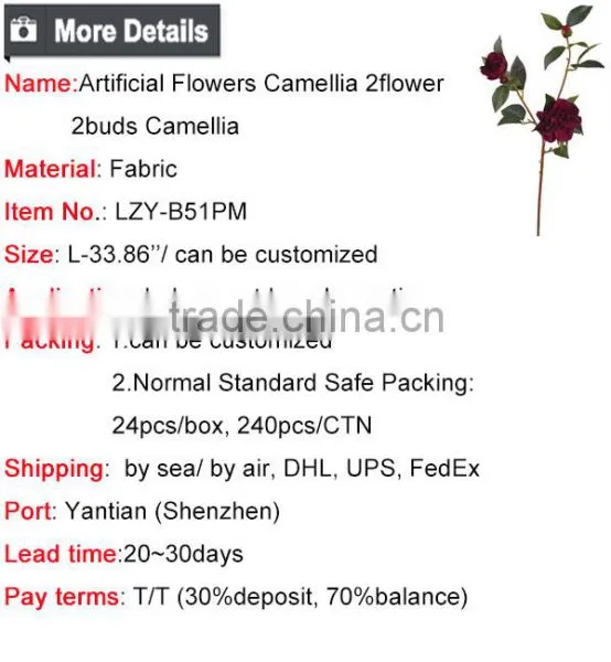 Hot Sale Dongguan Artificial Flowers Real Touch Camellia Fake Silk Flowers For Wedding Decoration photo-6