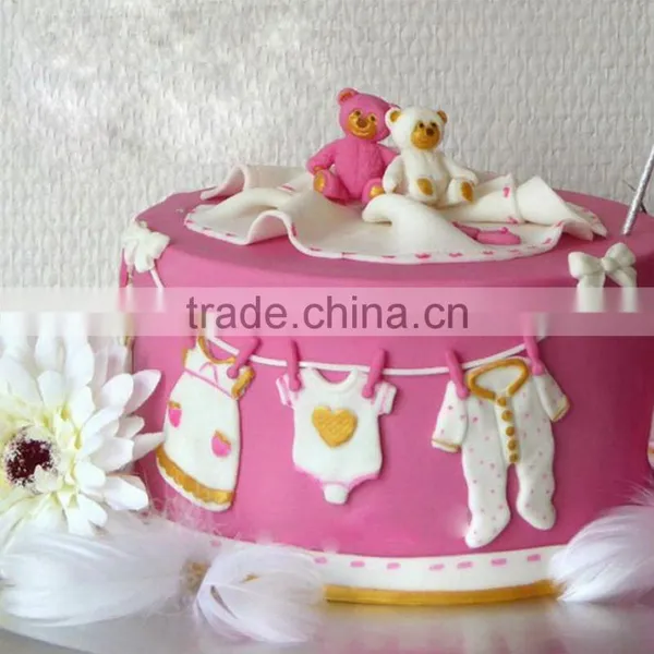 1 PC 2015 Pop 3D Baby Clothes Shower Silicone Mould Fondant Kitchen Cake Mold for Chocolate Baking Tool photo-2