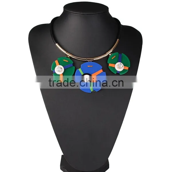 Fashion Big Brand Women Arcylic Pendant Costume Necklace photo-2