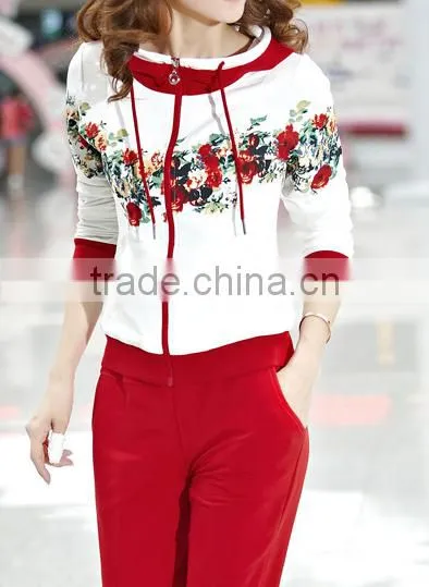 Women Casual Clothing Sets Jogging Printing Track Suit Home Dress OEM China photo-2