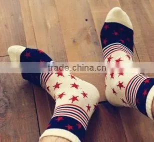 Winter 2014 New Tide Socks Cotton Comfortable Lattice Star Spell Color Men Short Socks Wholesale photo-2