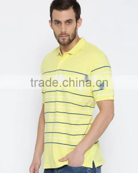 2017 Guangzhou Shandao Garment OEM Customized 180g 100% Cotton Men Striped Short Sleeve Polo Shirt photo-2