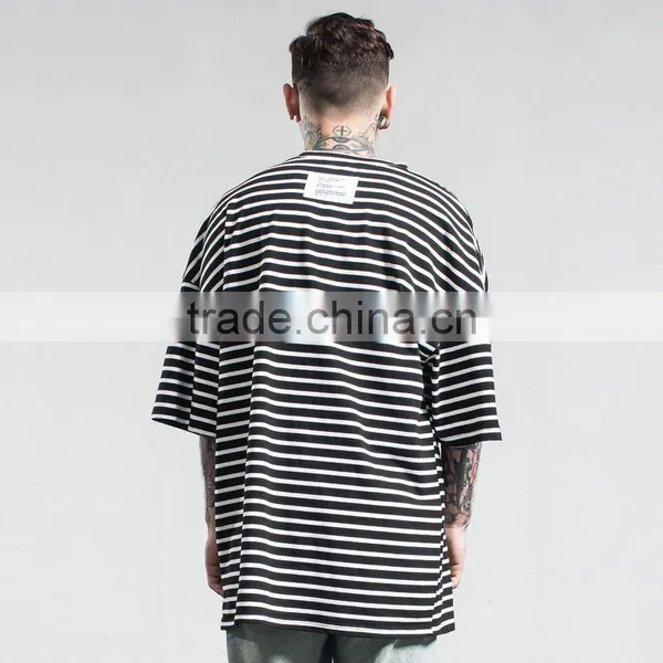 Stripe Cotton Short Sleeves t Shirt for Men photo-2