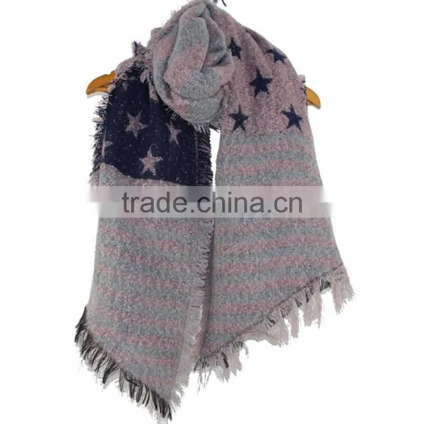 Fashion EU Stars and Stripes Winter Women Scarf and Shawl 2017 photo-3