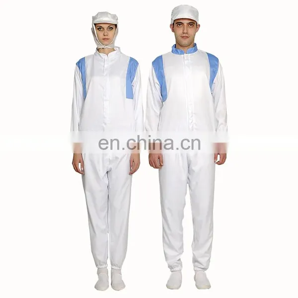 White Unisex 100%Polyester Food Processing Uniform for Food Factory photo-3