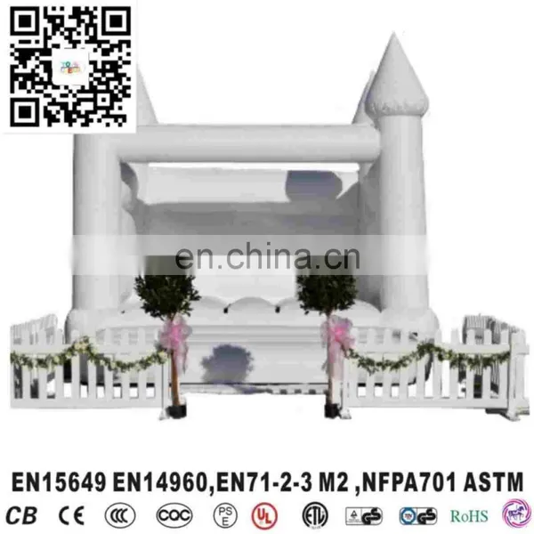 New White Jumping Bouncy House Inflatable Castle With Tent for Wedding photo-2